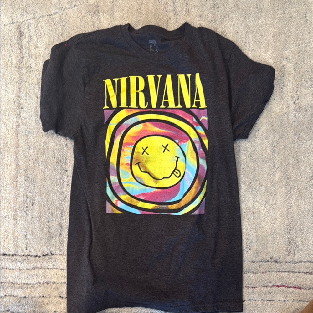 NIRVANA Black and Yellow Short Sleeve Tee
